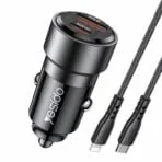 Yesido Y54 With 8 Pin To Type-C/USB-C Line Car Charger QC3.0+PD30W