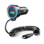 Joyroom 3 in 1 Fast Car Charger with 1.5m 45W Lightning Cable Black