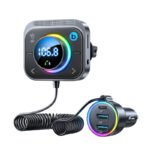 Joyroom FM transmitter JR-CL18, 2x USB + USB-C, 30W silver