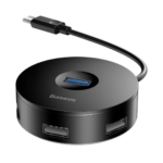 Baseus 4-in-1 USB-C Hub (Black) - USB 3.0 + 3x USB 2.0, 15cm