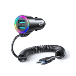 Joyroom 3-in-1 fast car charger with USB-C cable 1.5m 17W black (JR-CL24)