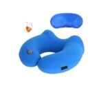 Travelicons 3D Travel Neck Air Pillow and Sleep Mask with Earplugs