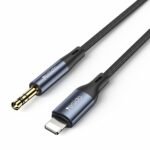 Yesido YAU35 8-Pin to 3.5mm AUX Audio Adapter Cable (Black)