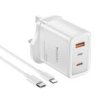 Yesido YC89 65W GaN Fast Charger (UK Plug) with Type-C to 8 Pin Cable