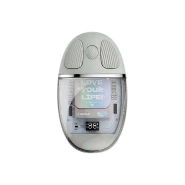 Coteci Magic Crystal Transparent Dual-Mode Wireless Mouse (Violet) – Silent & Smart Percussion<span> - </span>Silver