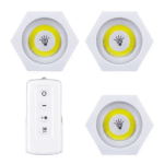 Set of 3 LED Puck Lights with Remote Control – Touch & Wireless Operation, Dimmable, Battery-Powered