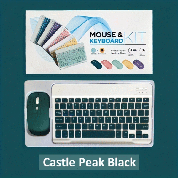 Rechargeable Bluetooth Mouse and Keyboard Kit – Multi-Device Compatible Arabic and English - dark green