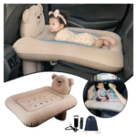 LENDIS Inflatable Bear Car Bed for Toddlers – Travel Airbed & Flying Travel Crib