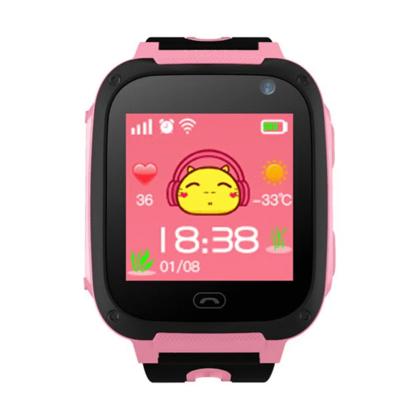 V6 Children’s Smart Watch with SOS & LBS Locator – Waterproof Kids GPS Tracker Watch (Pink/Blue)
