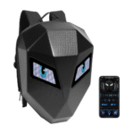 LED Hard Shell Motorcycle Riding Backpack with Programmable Screen – Waterproof, High-Capacity, Helmet-Compatible