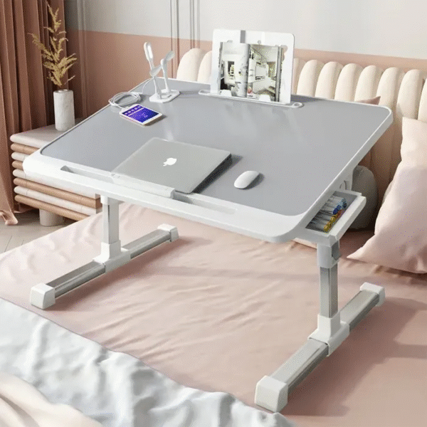 Multi‑Functional Adjustable Foldable Lap Desk with Book/Tablet Stand, USB Lamp & Fan
