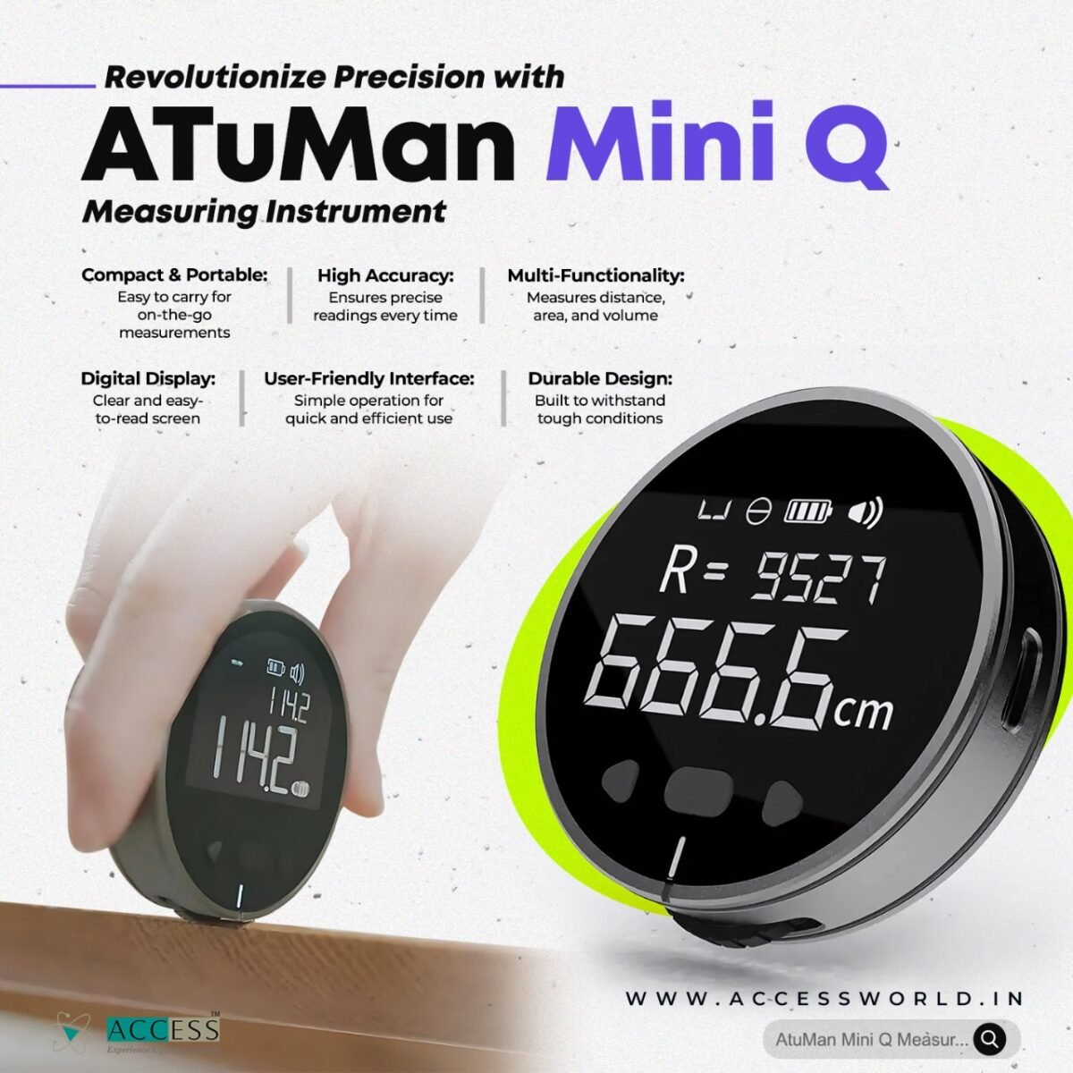 Mini Laser Distance Meter – 99.99m Range & 35g Ultra-Light - Image 3