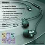 ⁦Remax Lightning Metal Wired Earphones with Microphone RM-512i⁩ - الصورة ⁦2⁩
