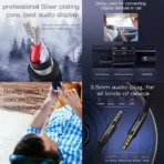 ⁦YESIDO YAU16 3.5mm Male-to-Male Tangle-Free AUX Audio Cable⁩ - الصورة ⁦2⁩