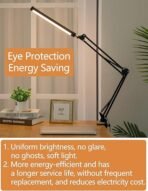 Swing Arm LED Desk Lamp With Hook - Image 4