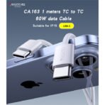⁦Yesido Type-C to Type-C 60W Fast Charging Data Cable⁩ - الصورة ⁦5⁩