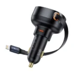 Baseus Enjoyment Pro Car Charger 55W with Retractable iPhone Cable