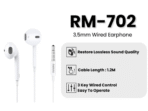 ⁦Remax 3.5MM Aux Wired Headset RM-702⁩ - الصورة ⁦2⁩