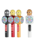 Handheld Wireless Bluetooth Microphone - Dual Speakers, LED Light & FM Radio