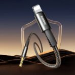 ⁦Remax C25 Lightning to 3.5mm AUX Audio Cable – Braided 1.2m (Black)⁩ - الصورة ⁦4⁩