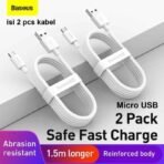 ⁦Baseus Usb To Micro 2.1A (2Pcs/Set) 1.5Meter⁩ - الصورة ⁦4⁩