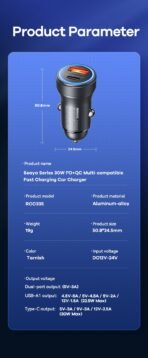 ⁦Remax Fast Charging Car Charger PD+QC 30W RCC335⁩ - الصورة ⁦3⁩