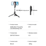 Remax Selfie Stick Tripod For Live Streaming P17 - Image 2