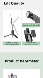 Remax Selfie Stick Tripod Stand For Live Streaming P16 - Image 3