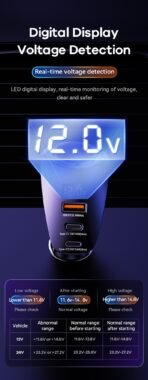 ⁦Remax Digital Display Car Charger 2C+1A Fast Charger RCC339⁩ - الصورة ⁦3⁩