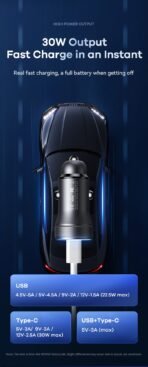 ⁦Remax Fast Charging Car Charger PD+QC 30W RCC335⁩ - الصورة ⁦6⁩
