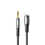 Remax C25 Lightning to 3.5mm AUX Audio Cable – Braided 1.2m (Black)