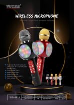 Handheld Wireless Bluetooth Microphone - Dual Speakers, LED Light & FM Radio - Image 3