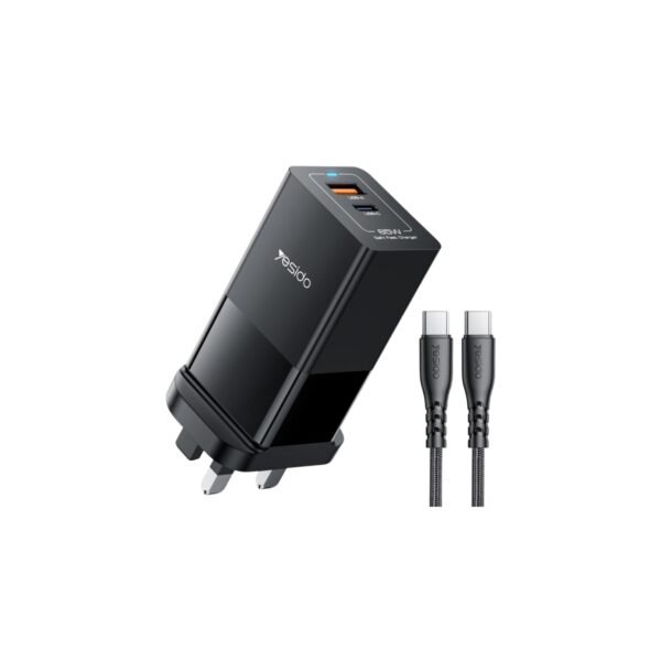 Yesido Dual-Port 65W Fast Charging Adapter with Type-C Cable