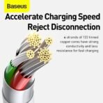 Baseus Superior Series USB to Micro+Lightning+Type-C Cable – 1m, 3.5A Fast Charging - Image 6