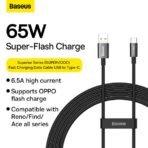 Baseus Superior Series USB to USB-C Cable 65W 1m (Black) - Image 7