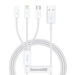Baseus Superior Series USB to Micro+Lightning+Type-C Cable – 1m, 3.5A Fast Charging