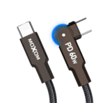 Moxom Type-C To Lightning PD 60W LED Fast Charging 180 Rotation Data Cable MX-CB12