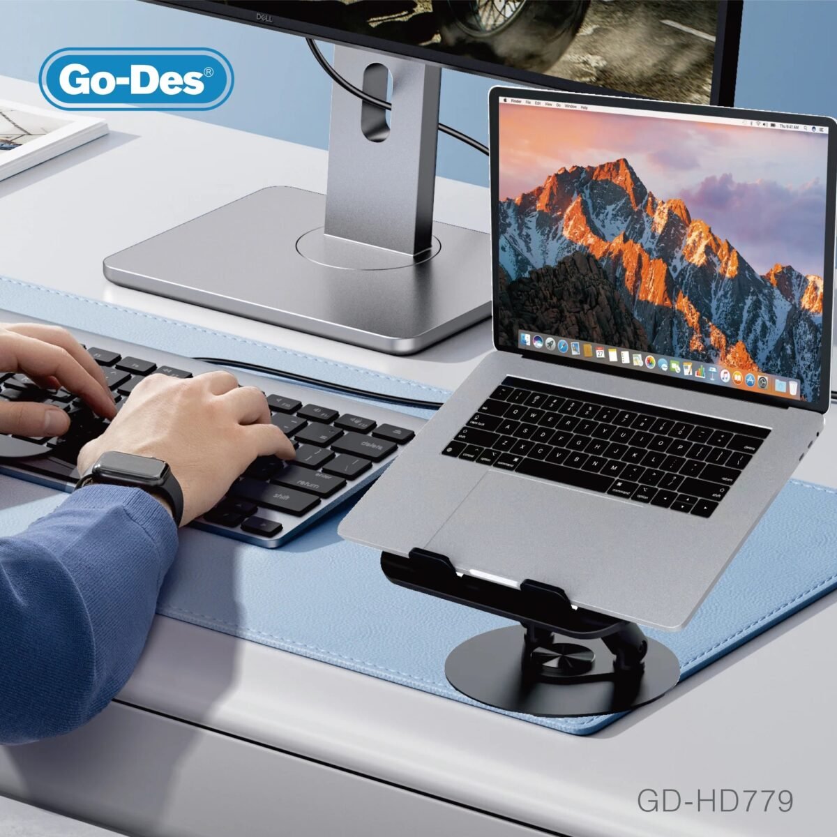 ⁦Go-Des GD-HD779 Swivel Laptop Stand with 360° Rotation⁩ - الصورة ⁦2⁩
