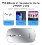 ⁦Yesido KB15 Slim 2.4G Rechargeable Wireless Mouse – Silver⁩ - الصورة ⁦7⁩