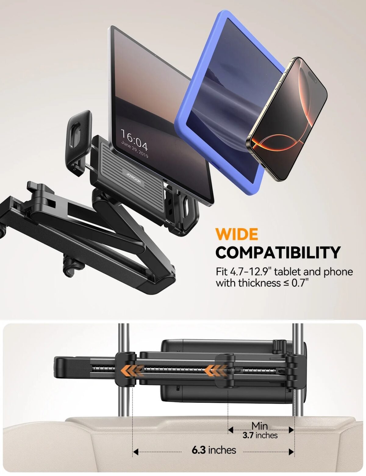 Joyroom JR-ZS433 Car Headrest Tablet Mount Holder - Image 3