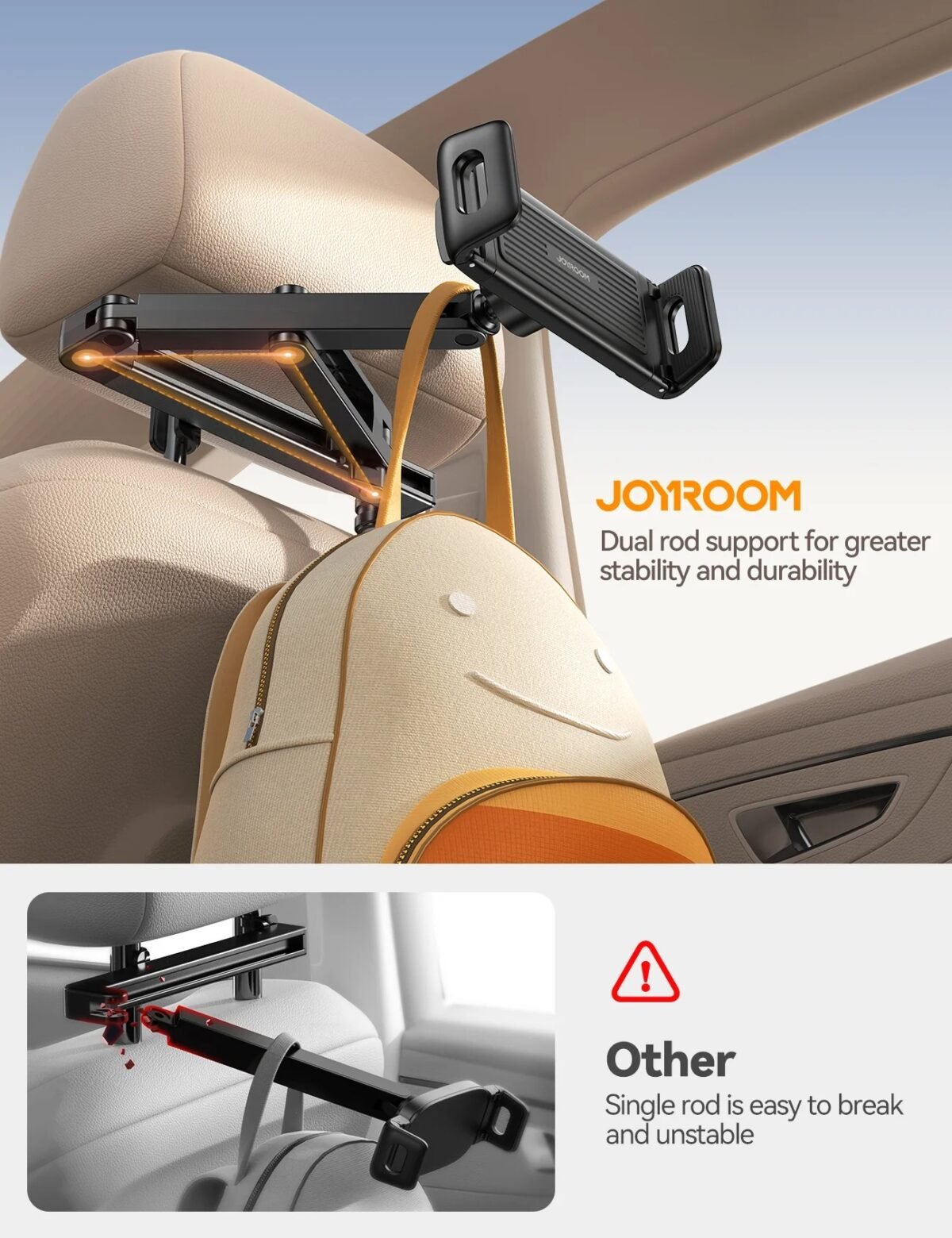 Joyroom JR-ZS433 Car Headrest Tablet Mount Holder - Image 5