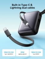 ⁦Joyroom Mini Fast Charging Powerbank 10000 MAH With Lightning & Type-C Dual Cables JR-PBF27⁩ - الصورة ⁦2⁩