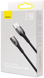 Baseus Glimmer Series 1M USB to Lightning Cable 2.4A Black - Image 3