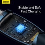 ⁦Baseus Glimmer Series Fast Charging Data Cable Type-C To Type-C 100W - (1 meter )⁩ - الصورة ⁦4⁩