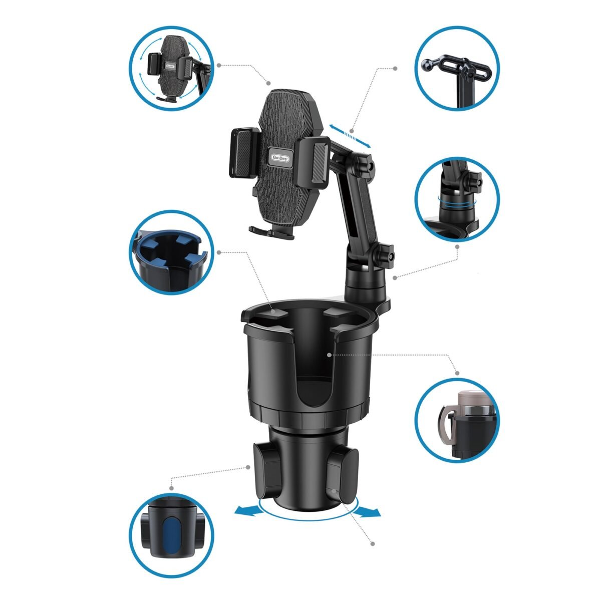 ⁦Go-Des Multi-Functional Water Cup Holder With Mobile Holder GD-HD566⁩ - الصورة ⁦3⁩