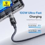 Baseus Dual Quick Charger Car Charger U+C 40W with Type-C to Lightning Cable - Image 2