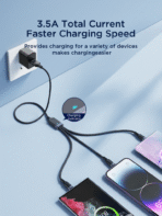 ⁦Joyroom S-A18 3-in-1 Data Cable USB-A to Lightning + Type-C + Micro⁩ - الصورة ⁦2⁩