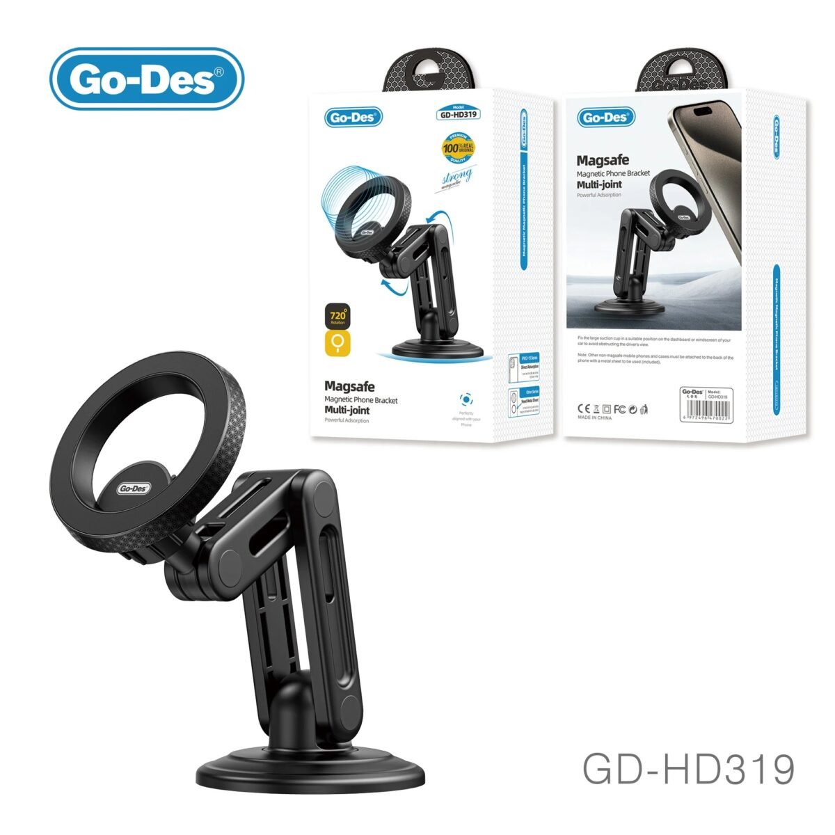 Go-Des Magsafe Magnetic Phone Bracket 720 Rotation GD-HD319 - Image 4
