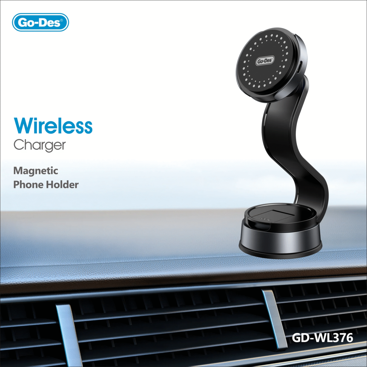 ⁦Go-Des 15W Wireless Stand For Car GD-WL376⁩ - الصورة ⁦2⁩