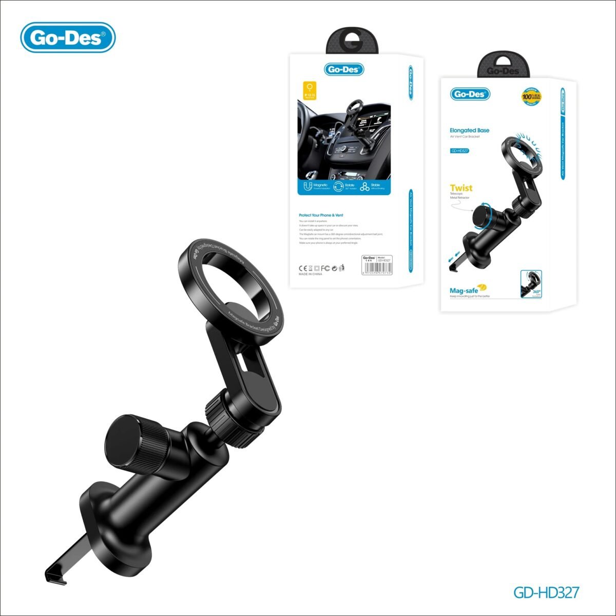 Go-Des Elongated Base Air Vent Bracket Mag-Safe GD-HD327 - Image 3